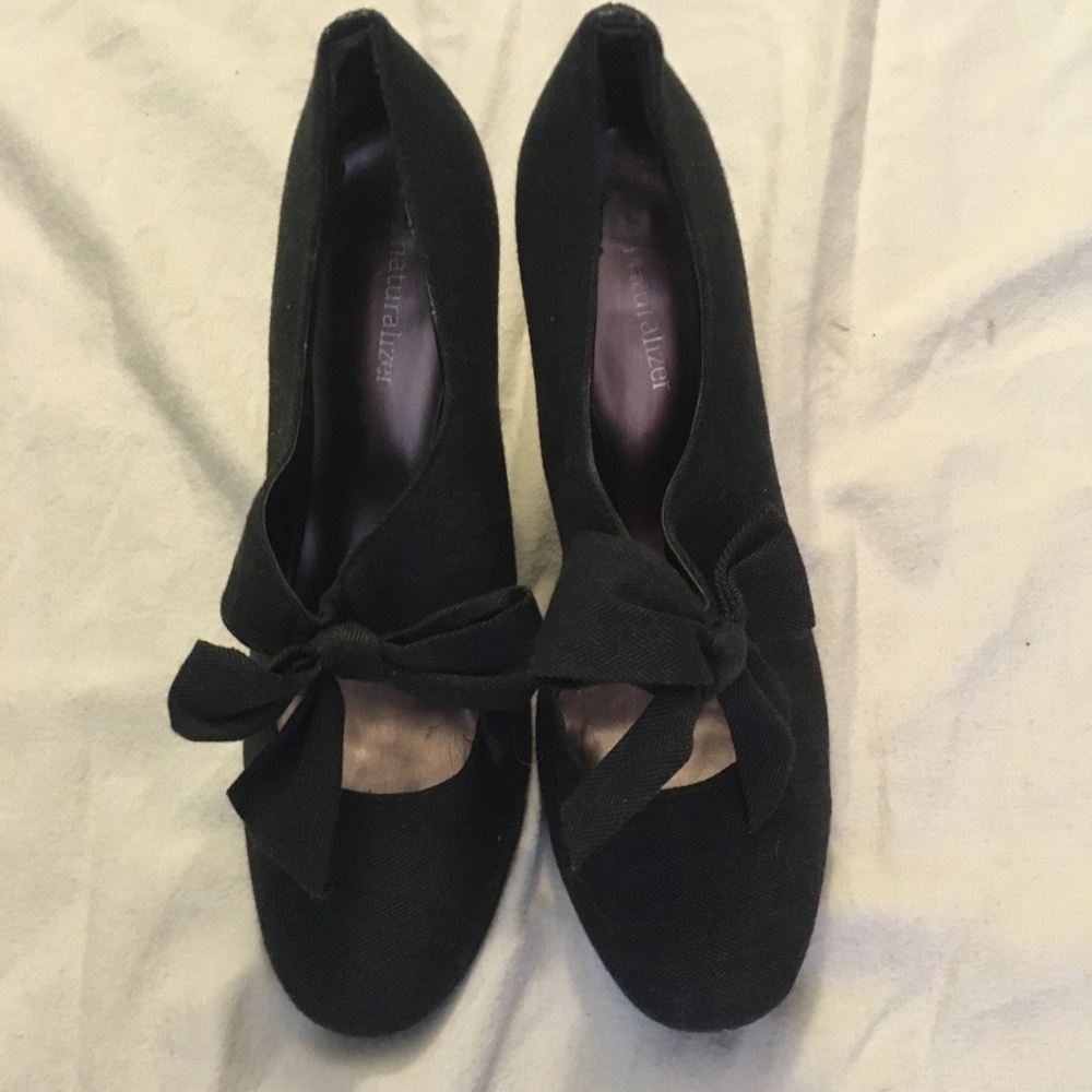 Grey Bow Heels